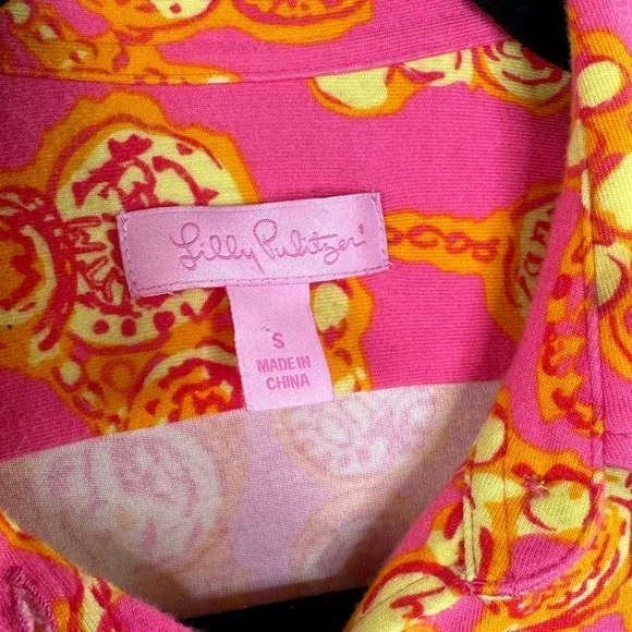 Lilly Pulitzer Pink Button Up Blouse Size S - Picture 2 of 7